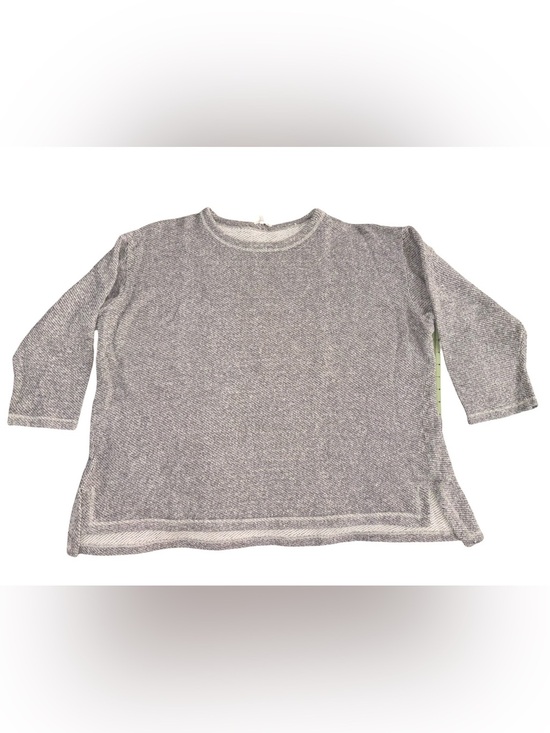 Eileen Fisher Sweaters - Eileen Fisher 2X Gray White Organic Cotton Boxy Knit Sweater Top